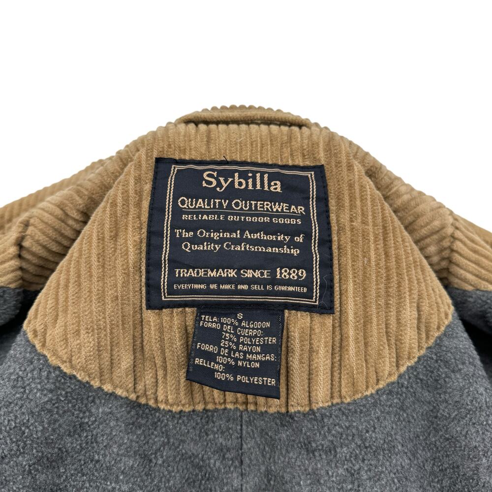 Sybilla Corduroy Pinwhale Jacket Small Women's Brown Classic Double Breasted - Picture 3 of 11